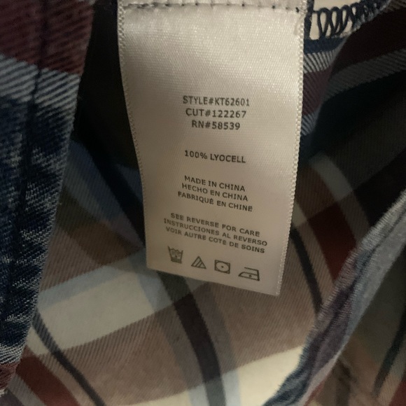 KUT From the Kloth Silky Soft Lyocell Plaid Print Button Down Women Large - Picture 5 of 7